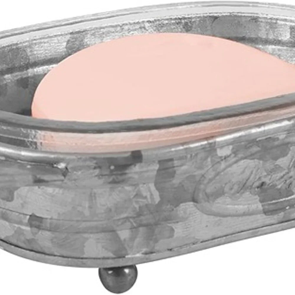 NEW Galvanized Farmhouse Soap Dish for Bathroom - Picture 3 of 8